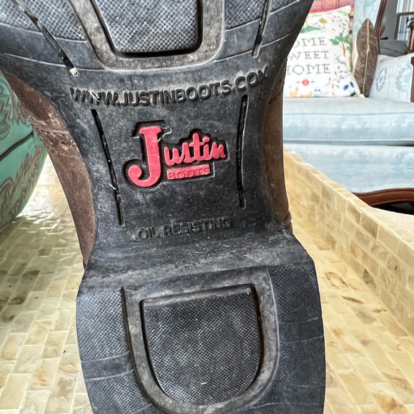 Justin L4853 AQHA Ladies Western Boot in Turquoise/Brown size 8 - Picture 14 of 14